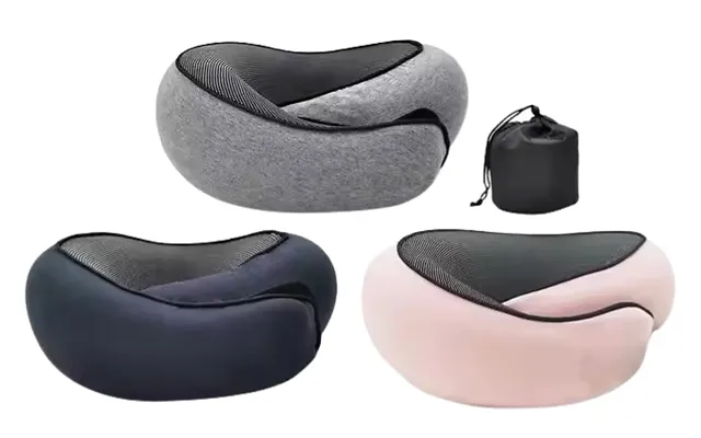 Memory Foam Travel Pillow With Bag - 3 Colours product image