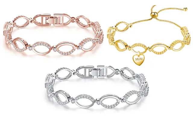 Multi-linked Infinity Bracelet With Bag Or Box - 3 Colours & 3 Designs