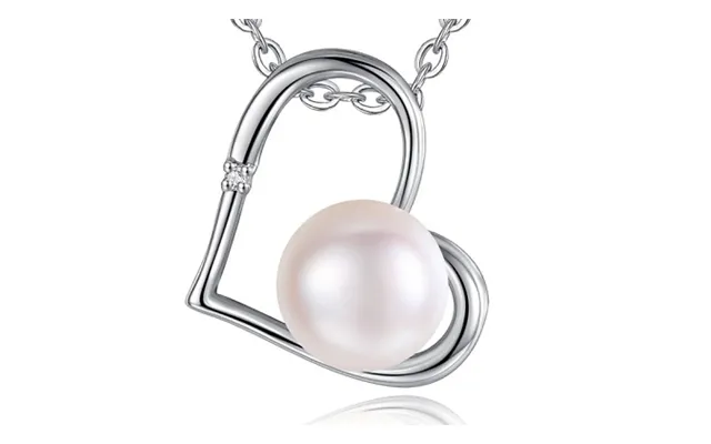 Natural Diamond & Freshwater Pearl Heart Pendant Necklace