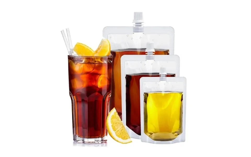Reusable Clear Drink Pouches With Funnel - 2 Sizes