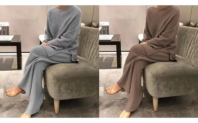 Ribbed Knitted Loungewear Set - 7 Colours & 6 Sizes product image