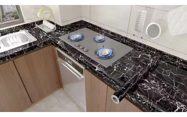 Self Adhesive Marble Style Oil-proof Kitchen Film - 3 Colours