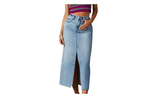 Split Hem High-rise Denim Skirt - 3 Colours, 5 Sizes product image