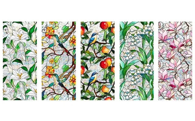 Stained Glass Style Privacy Window Film - 10 Styles