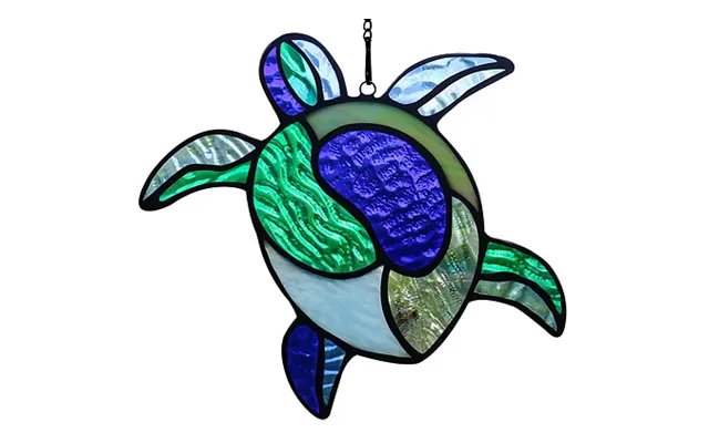 Stained-glass Inspired Hanging Turtle Sun Catcher