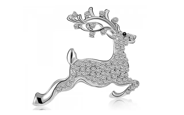 Swarovski Elements Rhodium-plated Reindeer Brooch product image