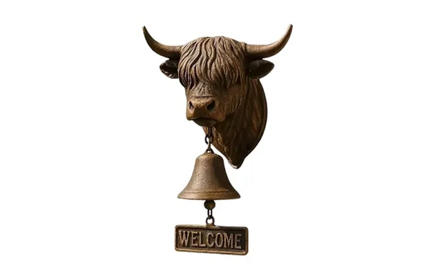 Wall-mounted Highland Cow Welcome Bell
