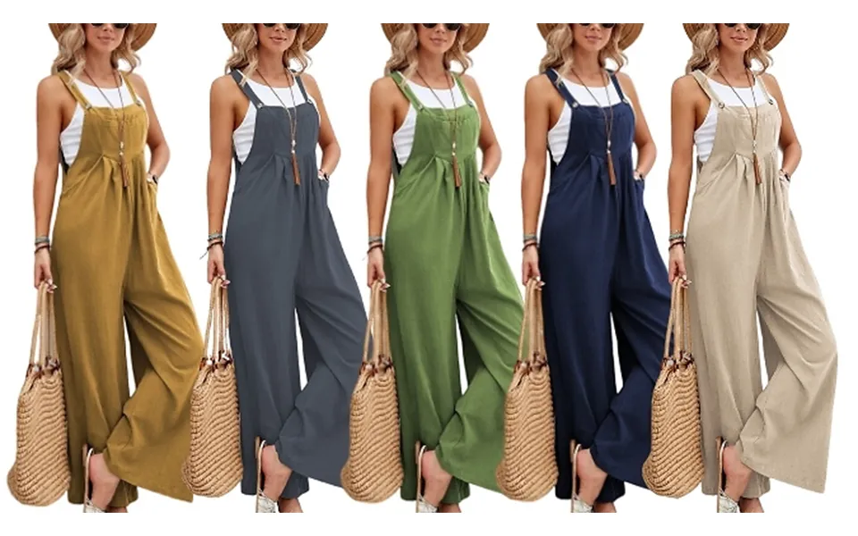 Wide Leg Jumpsuit With Pockets - 10 Colours, 6 Sizes