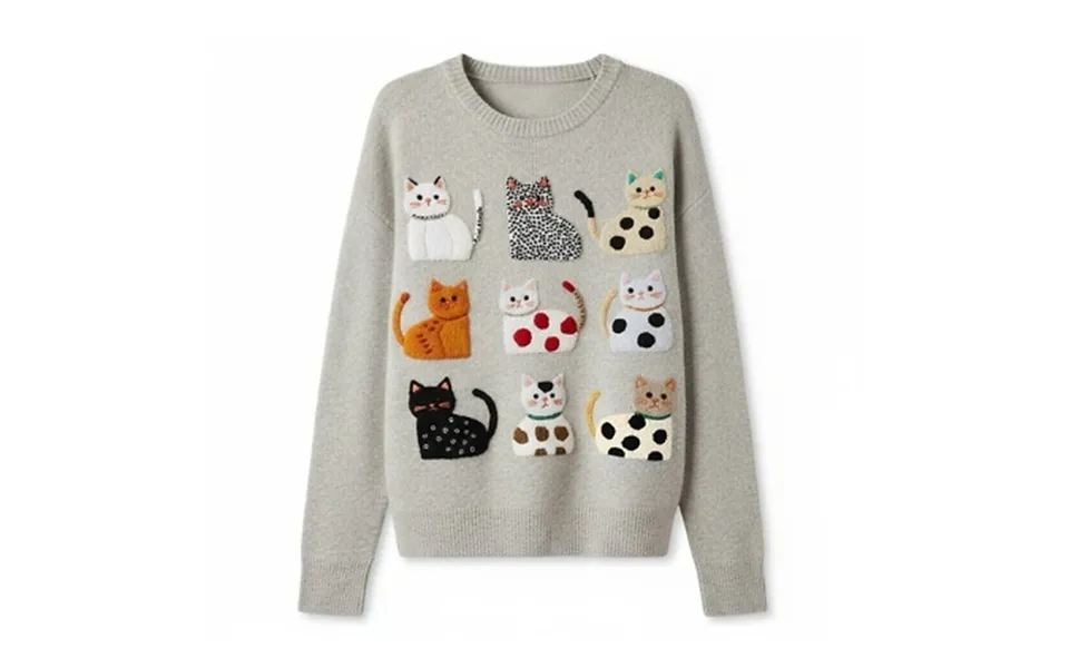 Women's Cat-themed Sweatshirt - 6 Sizes