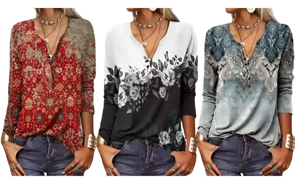 Women's Ethnic Printed Top - 6 Colours & Sizes