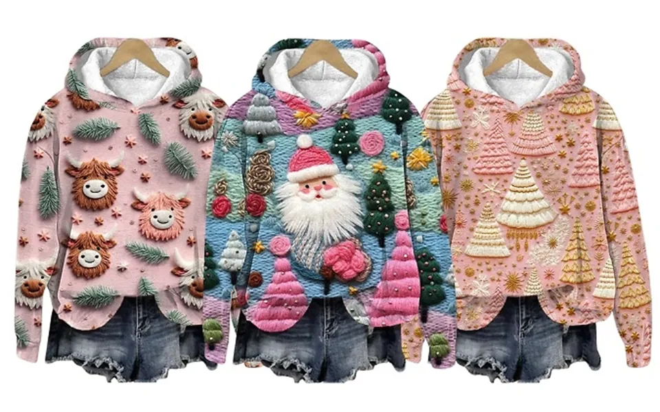 Women’s Festive Style Pullover Sweatshirt - 6 Styles & 11 Sizes