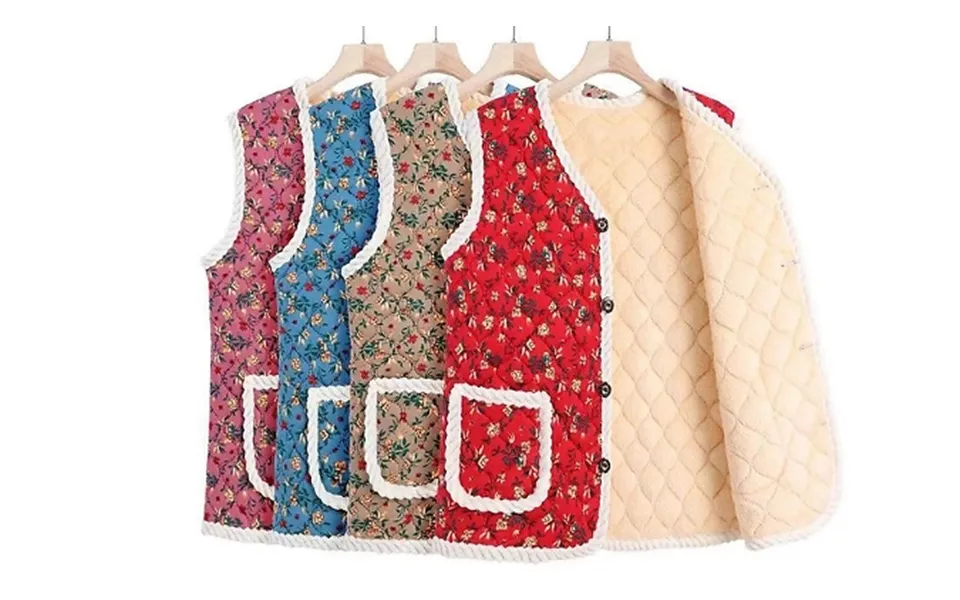 Women’s Fleece-lined Thermal Printed Vest - 6 Colours, 5 Sizes