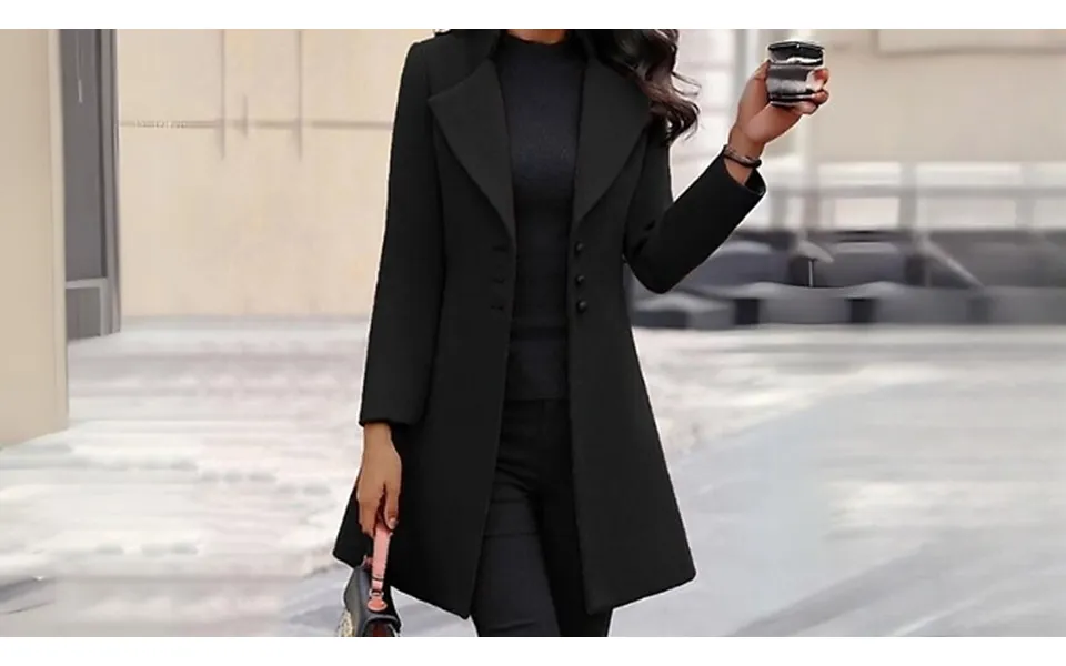 Women's Long Lapel Tailored Coat - 3 Colours & 6 Sizes