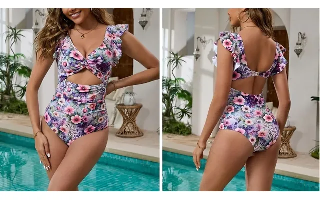 Women's One-piece Ruffled Swimsuit - 4 Sizes