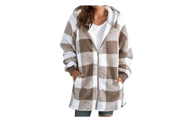 Women's Oversized Plaid Zip Up Hoodie - 7 Colours & 8 Sizes