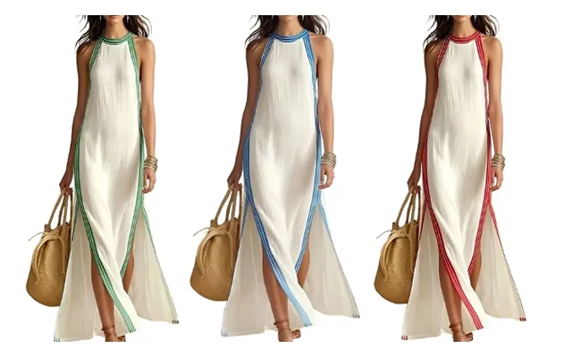 Women's Sleeveless Split-hem Maxi Dress - 5 Colours, 6 Sizes