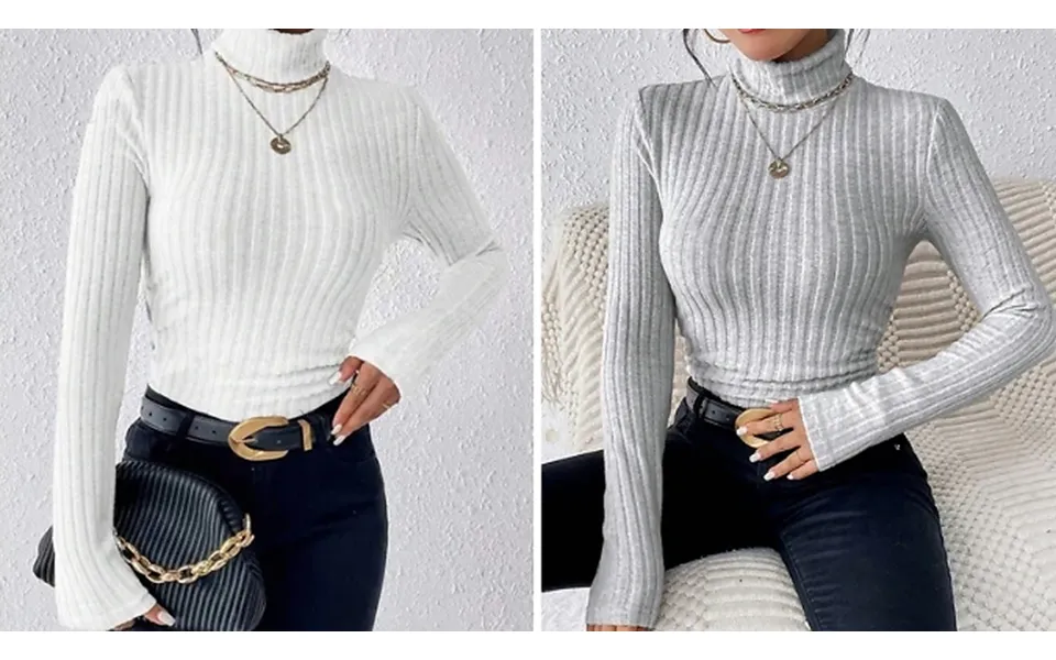 Women's Turtle Neck Long-sleeved Top - 5 Colours, 4 Sizes