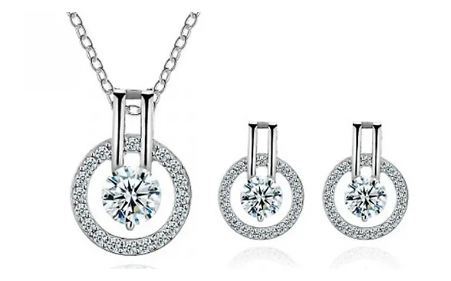 'halo' 3.5ct Simulated Sapphire Jewellery Set