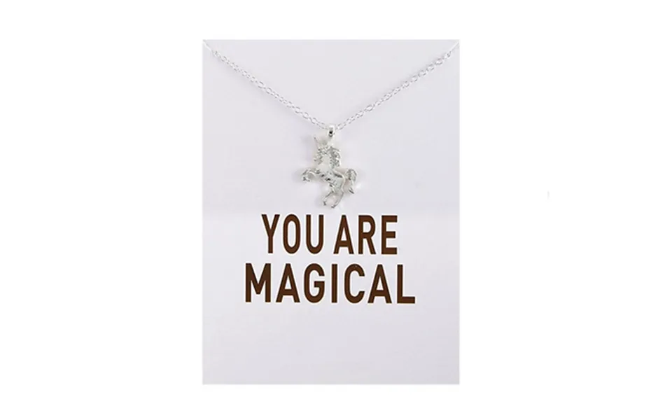 'you Are Magical' Unicorn Necklace Gift Card - Gold Or Silver