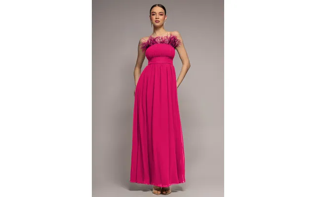 Bridesmaids Chiffon Maxi Dress - Hot Pink By Goddiva product image