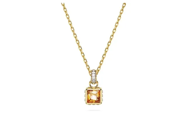 Chroma Pendant Necklace With Square-cut Yellow Crystal In Gold