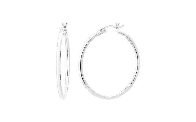 Classic Silver Clip Hoop Earrings - 35mm Large
