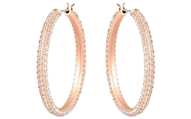Dextera Pink Crystal Hoop Earrings In Rose Gold