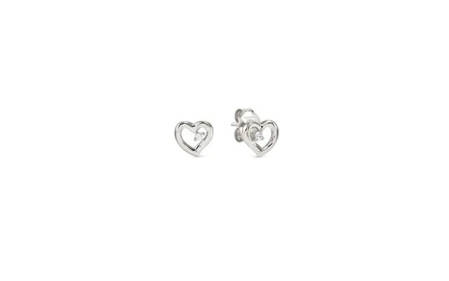 Dreams Beats Heart Earrings In Silver With Cz