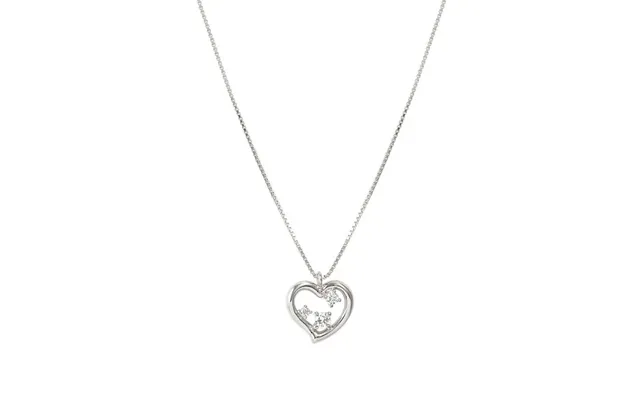 Dreams Beats Heart Necklace In Silver With Cz