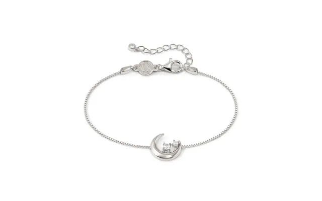 Dreams Beats Moon Bracelet In Silver With Cz