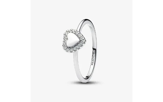 Engravable Heart Halo Ring - Size 56