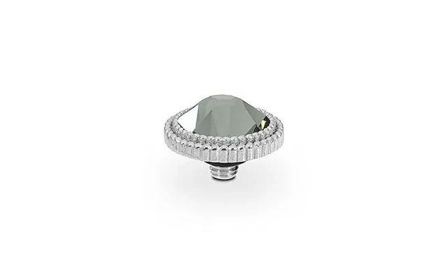 Fabero Flat Silver And Black Diamond Ring Gem Top - 10mm product image