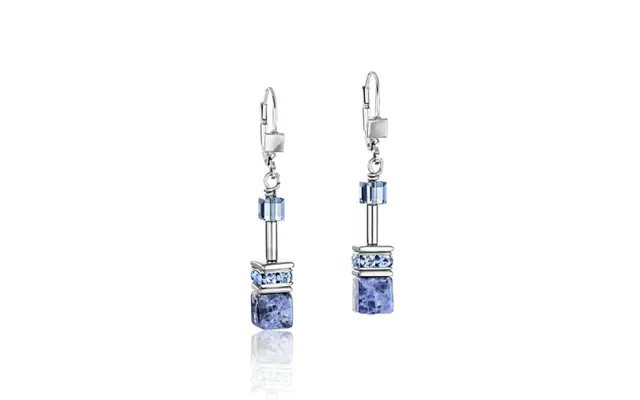Geocube Earrings In Silver With Sodalite & Haematite Blue product image