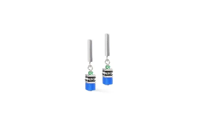 Geocube Lite Mini Earrings In Silver & Rainbow Multicolours