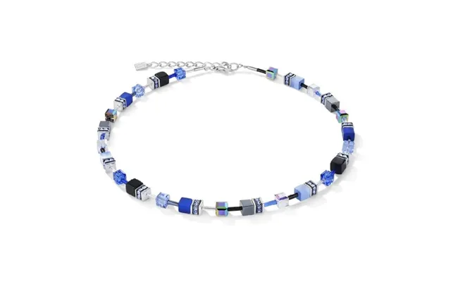 Geocube Necklace In Silver & Cobalt Blue product image