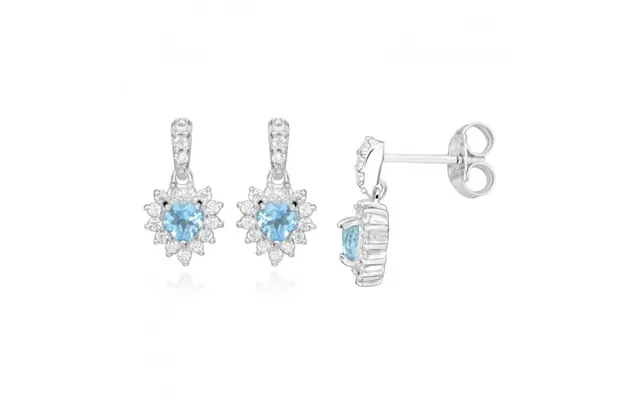 Hope Heart Blue Topaz Drop Earrings