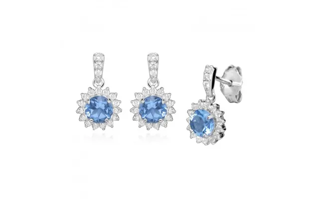 Hope Round Blue Topaz Drop Earrings