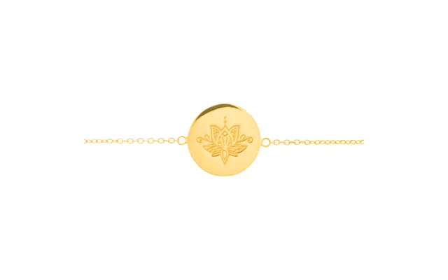 Lotus Flower Disc Bracelet In Gold
