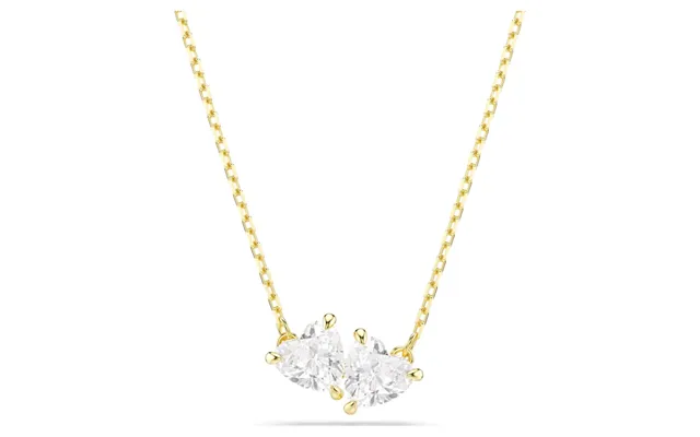 Mesmera Heart Necklace With White Crystal In Gold