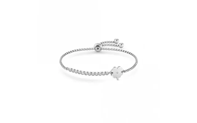 Milleluci Four-leaf Clover Bracelet In Silver With Clear White Cz