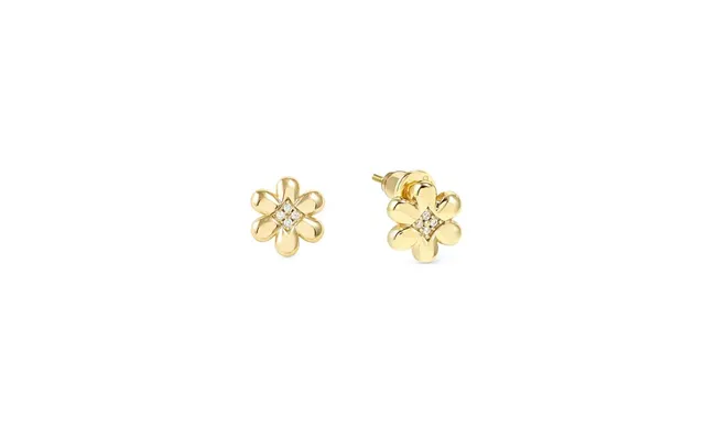 Petit Sparkle 18kt Gold Flower Earrings With Cz