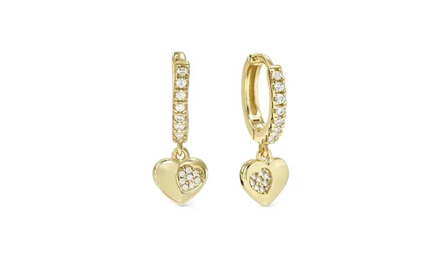 Petit Sparkle 18kt Gold Heart Drop Earrings With Cz