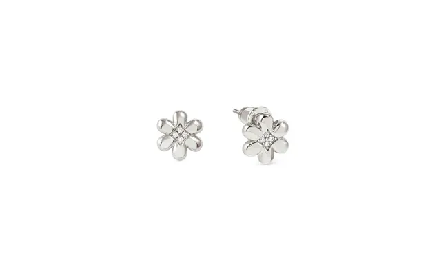 Petit Sparkle Silver Flower Earrings With Cz