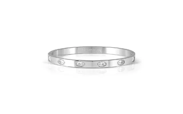 Pretty Bangles New Edition Small Bracelet In Silver & Oval Cz