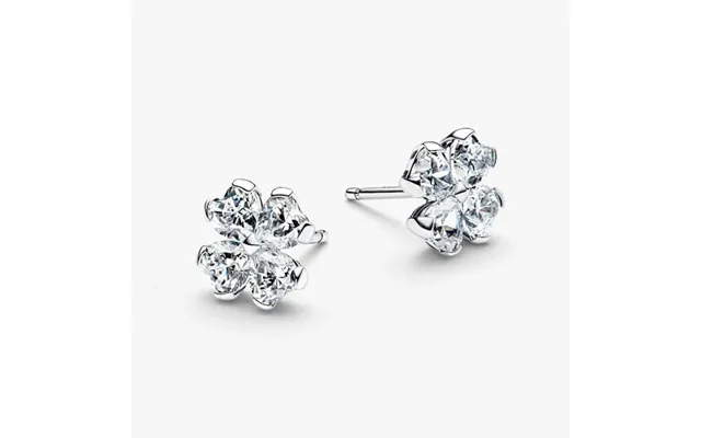 Sparkling Lucky Clover Stud Earrings