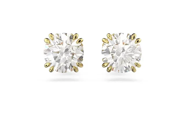 Stilla Stud Earrings With Round-cut White Crystal In Gold product image