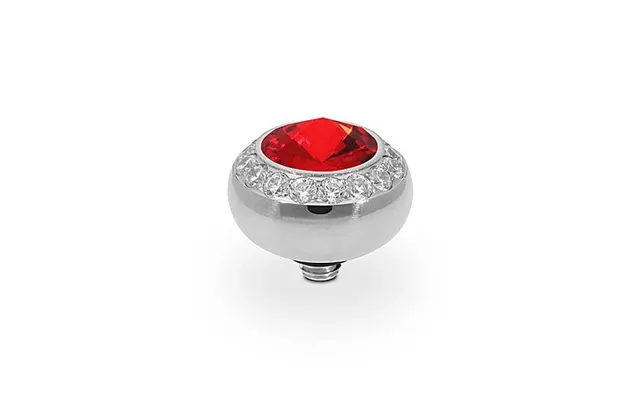Tondo Deluxe Silver And Light Siam Red Ring Gem Top - 10mm product image