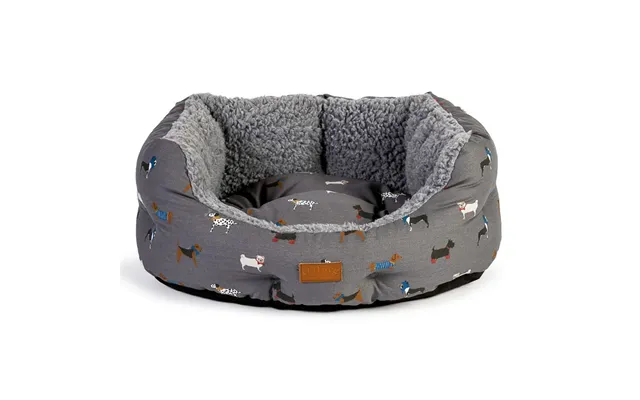 Danish Design Fatface Marching Dogs Deluxe Slumber Bed - Grey 76cm
