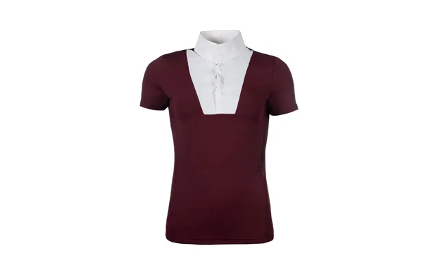 Hkm Women's Short Sleeve Competition Shirt -virginia- - Bordeaux Xs