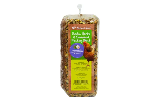 Natures Grub Pecking Block - 280g Garlic, Herbs & Seaweed